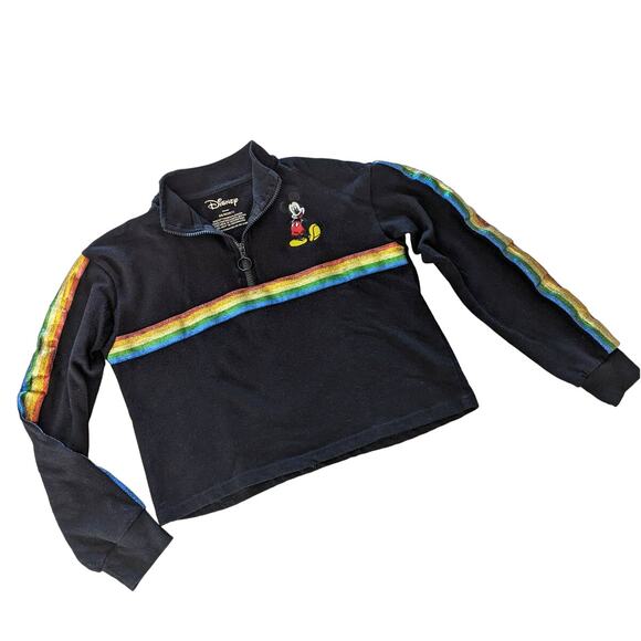 Disney Mickey Mouse Rainbow Crop Pullover XS - Picture 1 of 4